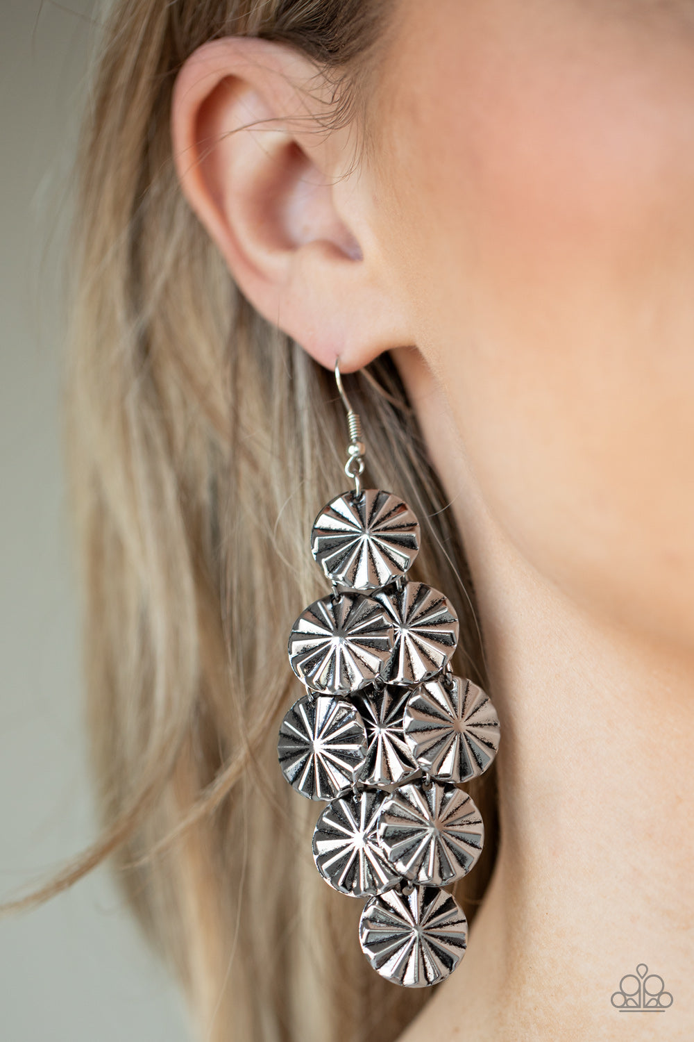 Paparazzi Star Spangled Shine Silver Earrings LisaAbercrombie