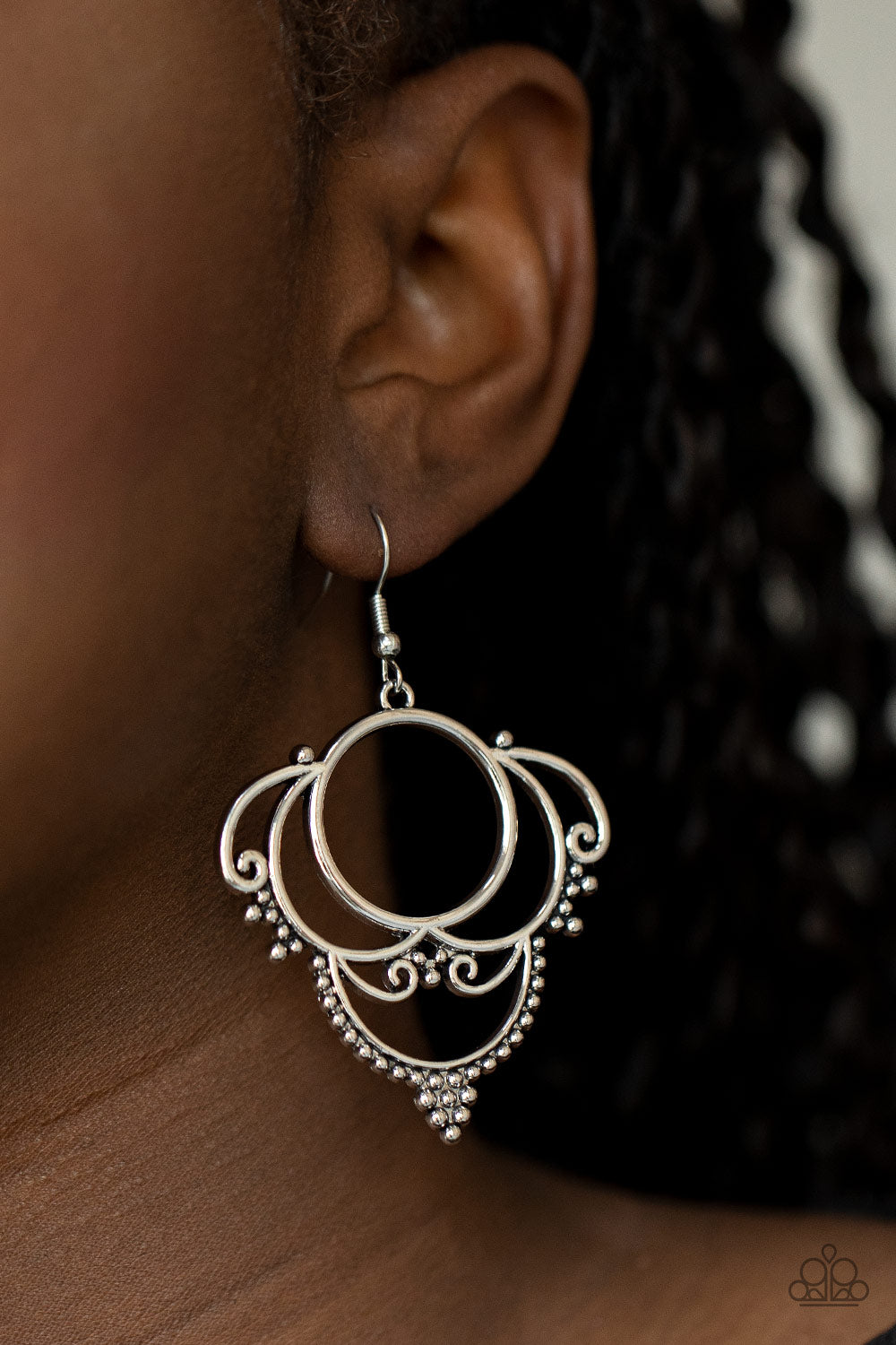 Paparazzi ♥ Metallic Macrame - Silver ♥  Earrings