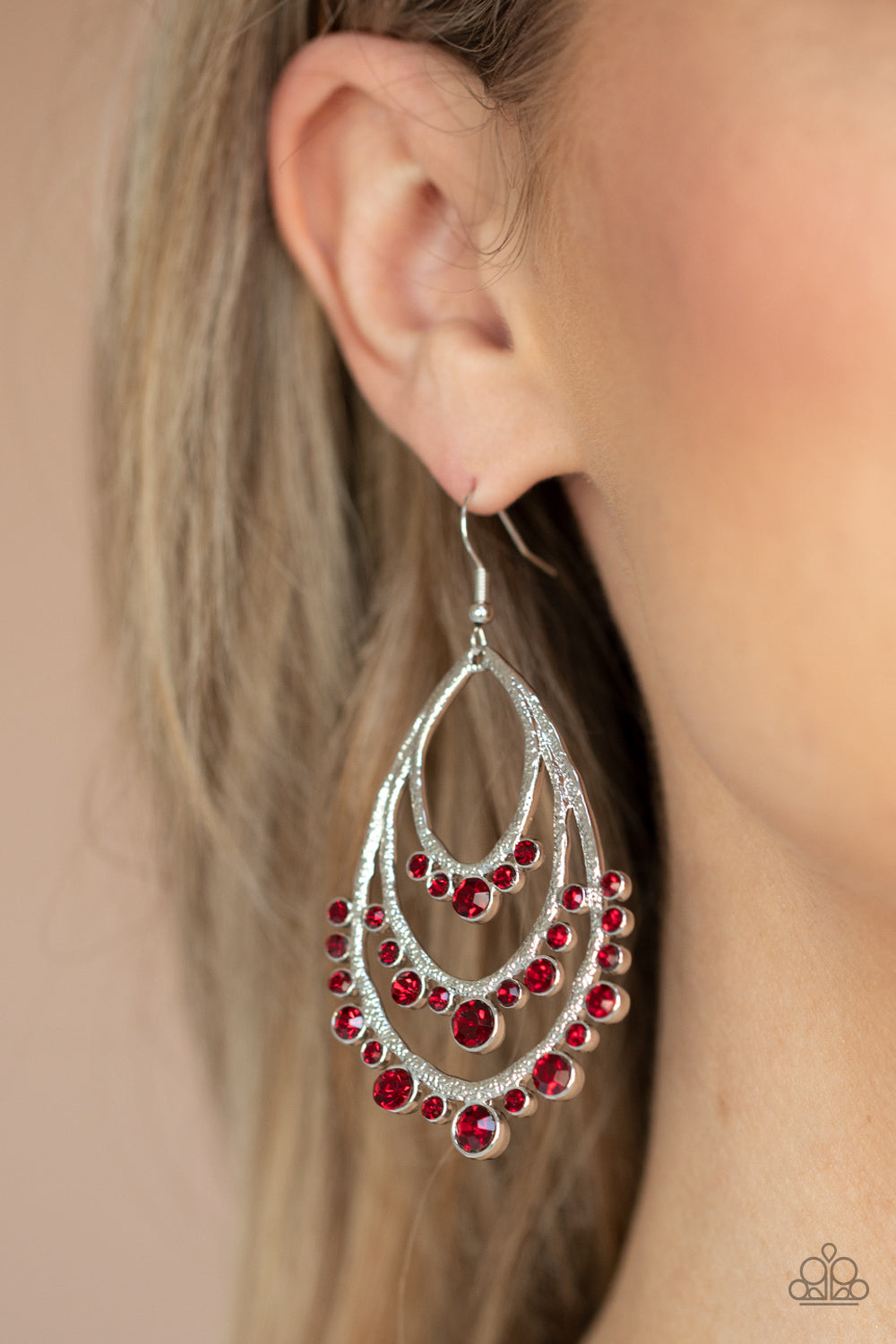 Paparazzi ♥ Break Out In TIERS - Red ♥  Earrings