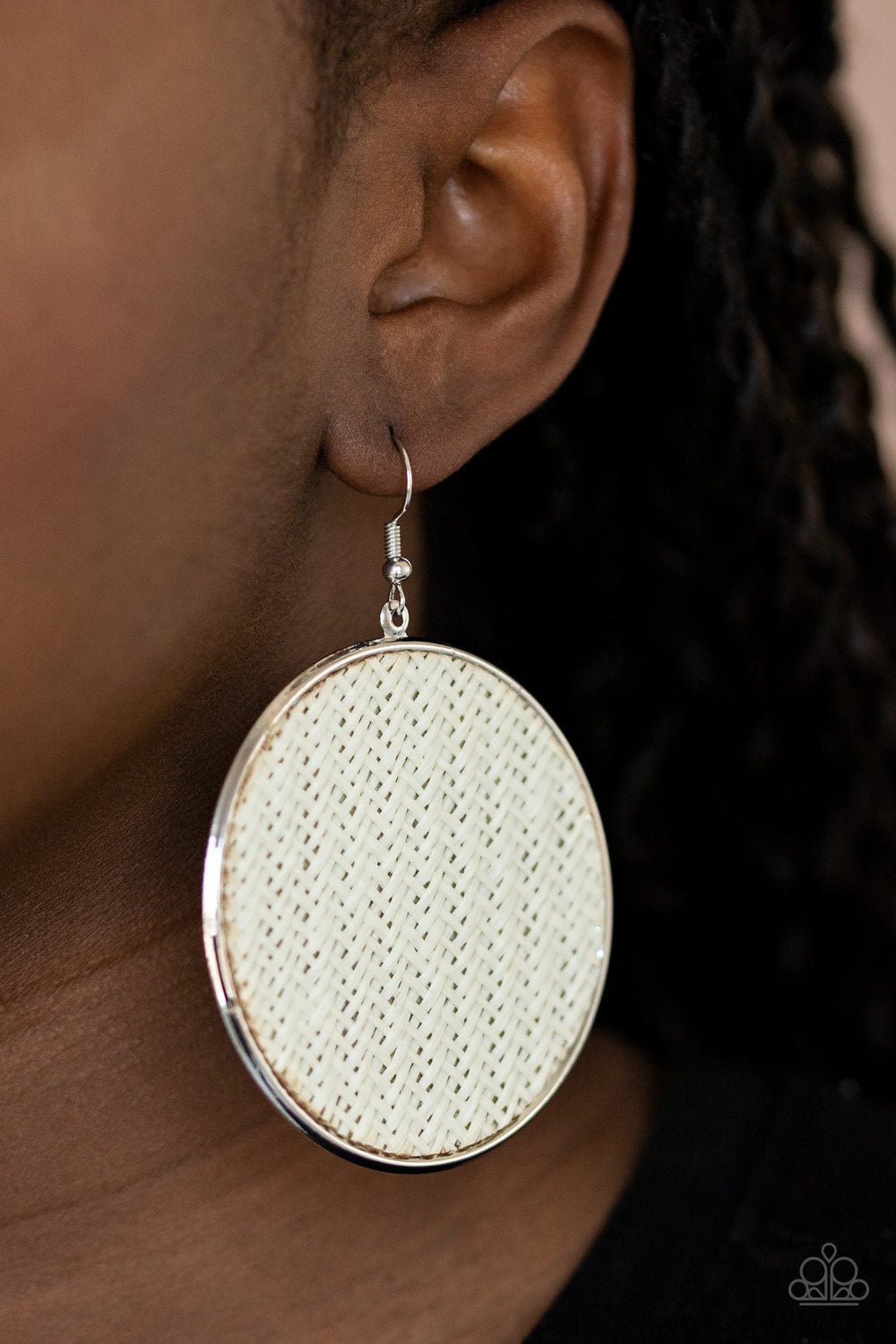 Paparazzi ♥ Wonderfully Woven - White ♥  Earrings