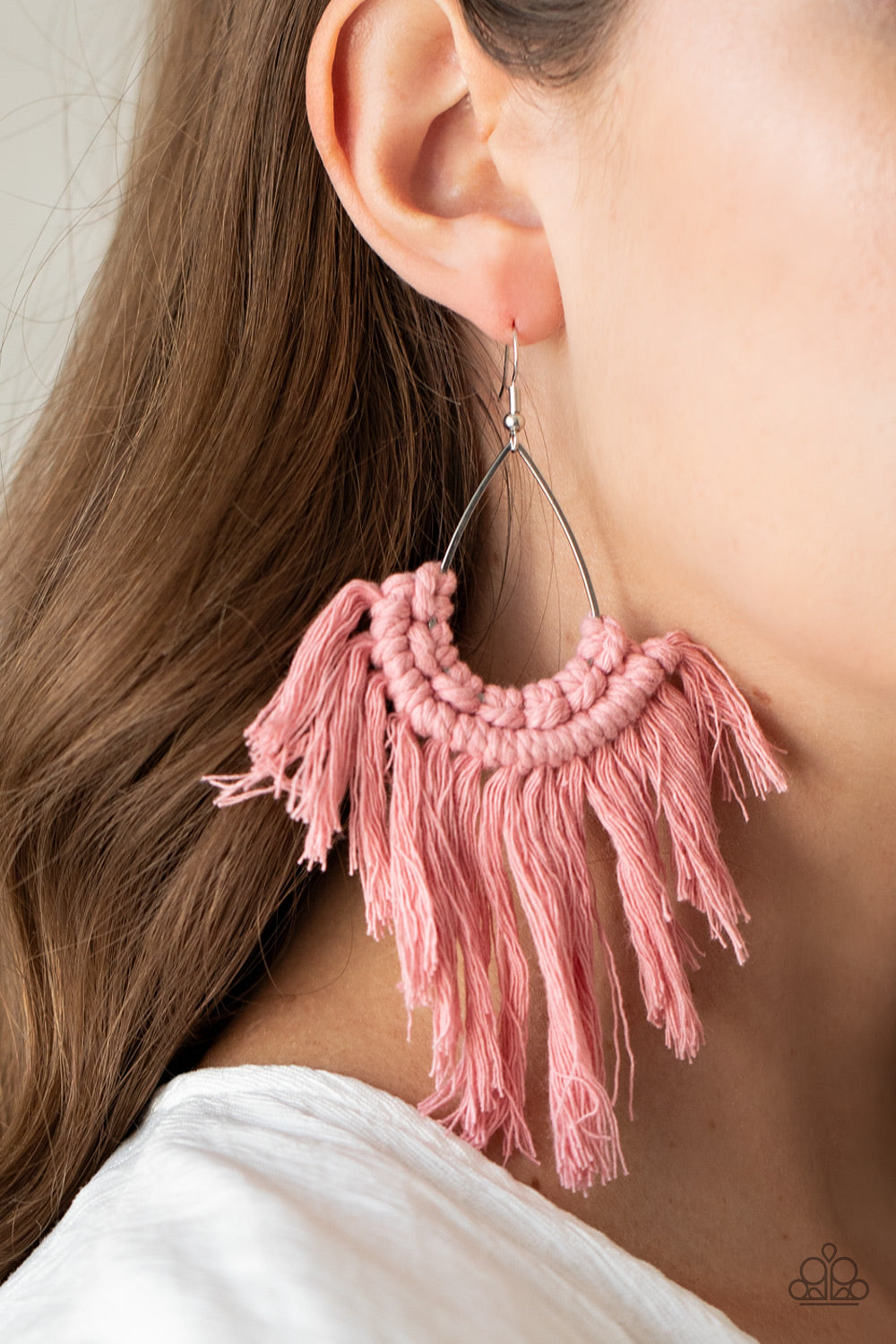 Paparazzi ♥ Wanna Piece Of MACRAME? - Pink ♥  Earrings