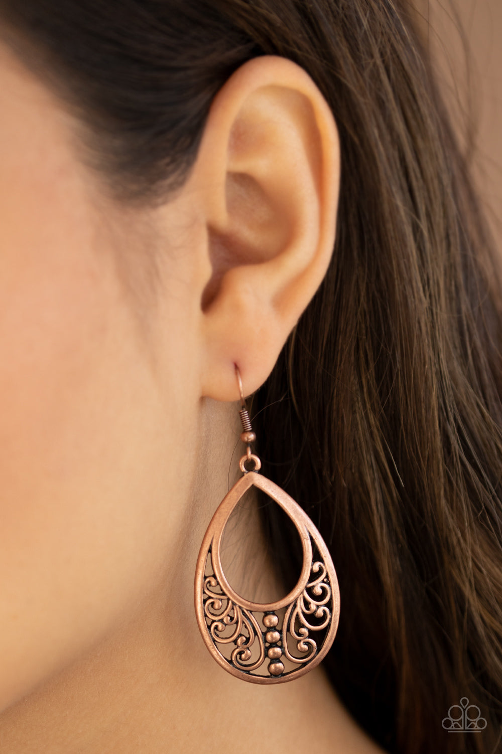 Paparazzi ♥ Stylish Serpentine - Copper ♥  Earrings