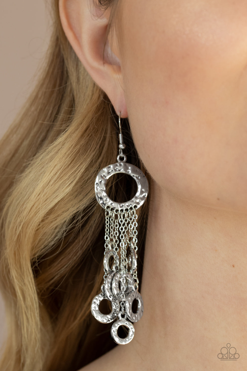 Paparazzi ♥ Right Under Your NOISE - Silver ♥  Earrings