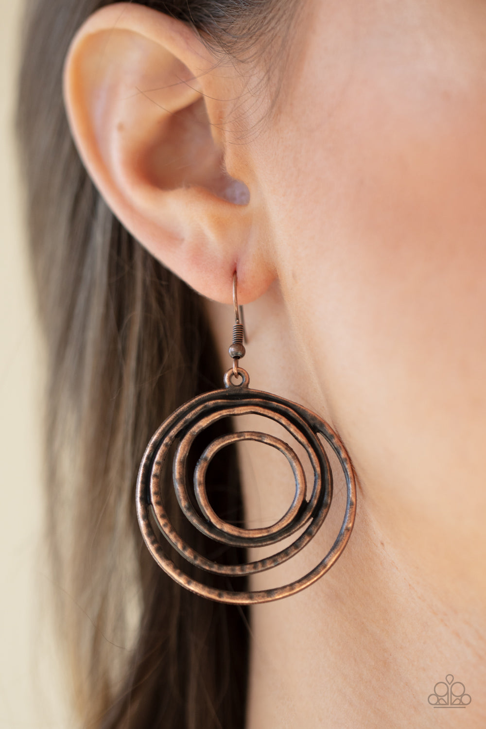 Paparazzi ♥ Spiraling Out of Control - Copper ♥  Earrings