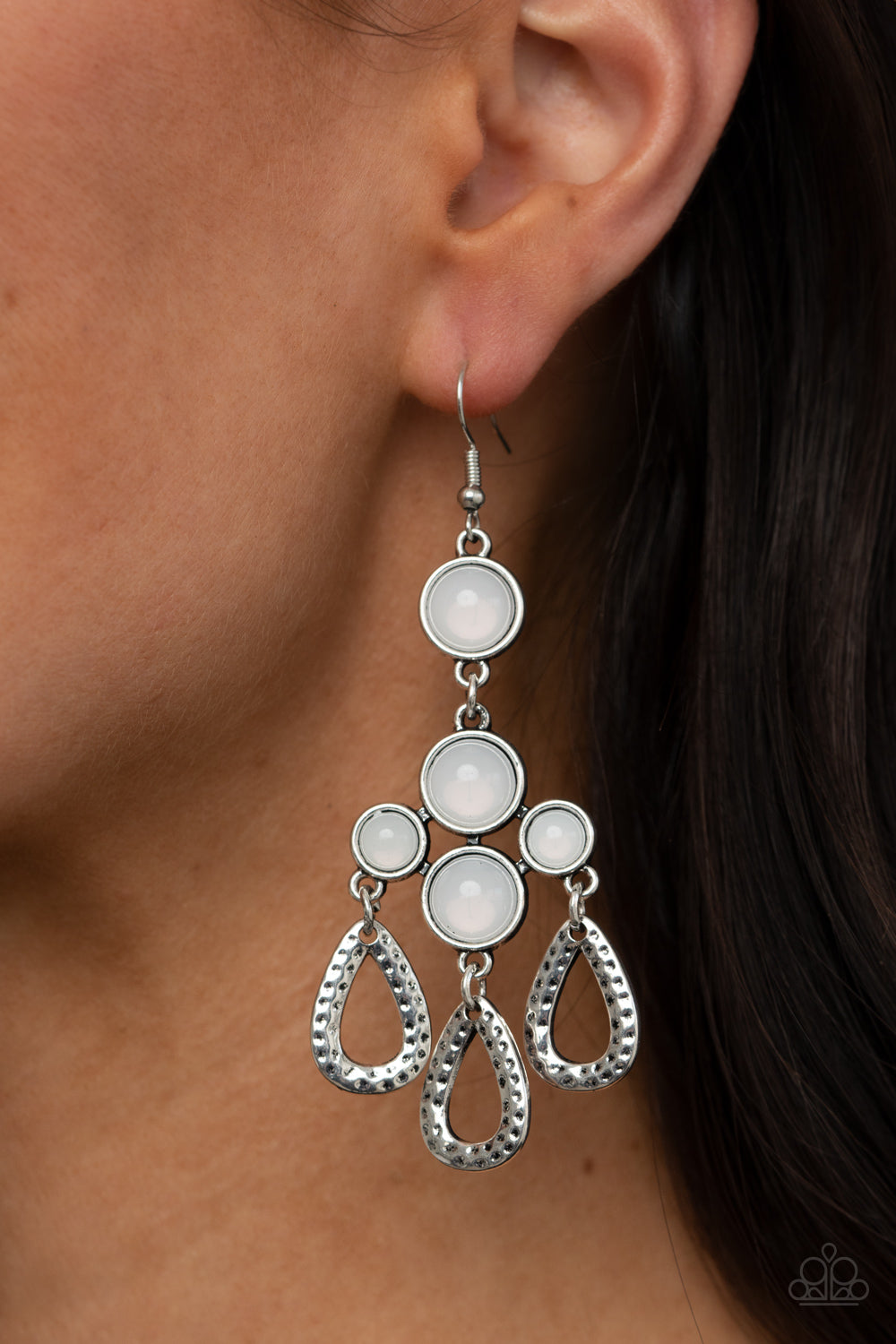 Cactus Cruise White Earrings - Jewelry by Bretta