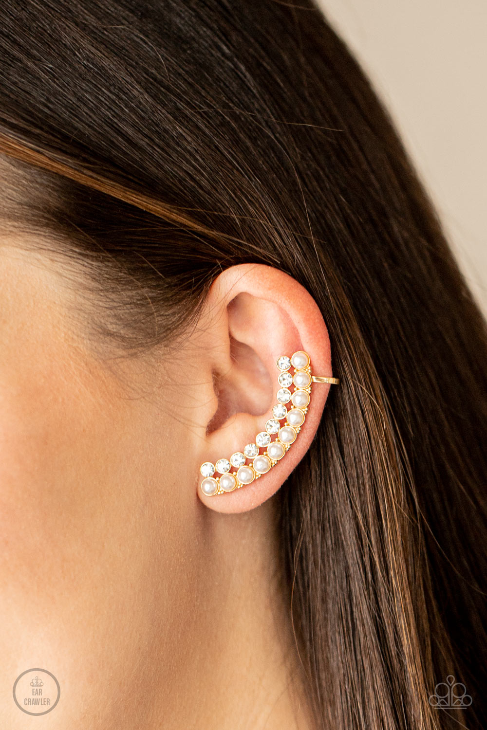 Paparazzi ♥ Doubled Down On Dazzle - Gold ♥  Post Earrings