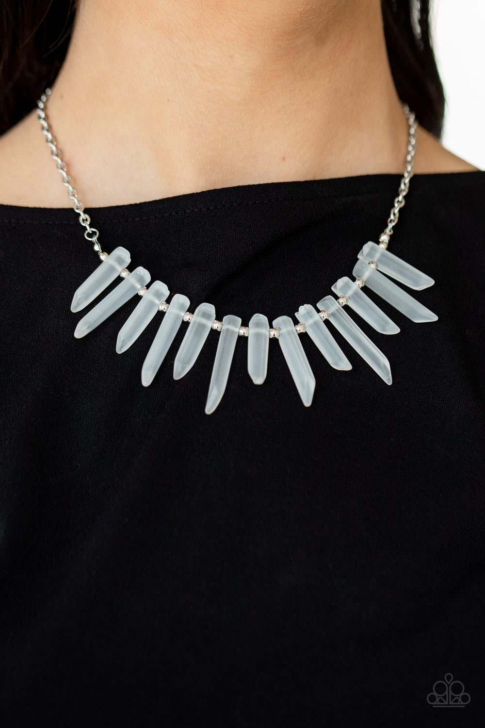 Paparazzi ♥ Ice Age Intensity - White ♥  Necklace