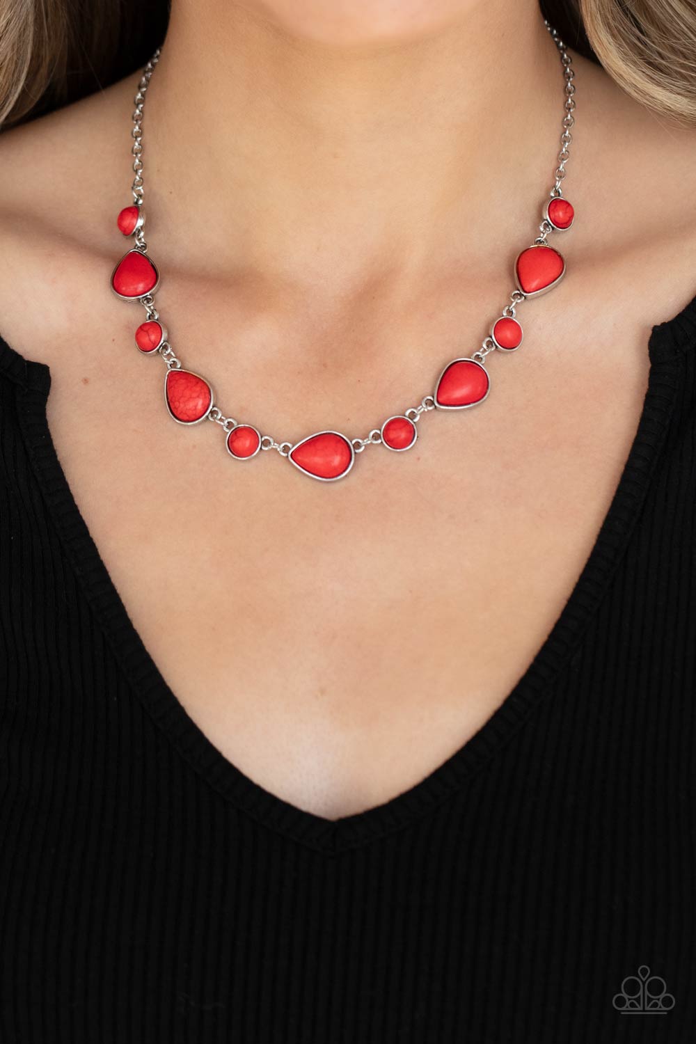Paparazzi ♥ Heavenly Teardrops - Red ♥  Necklace