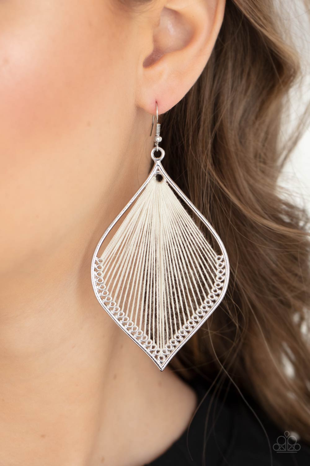 Paparazzi ♥ String Theory - White ♥  Earrings