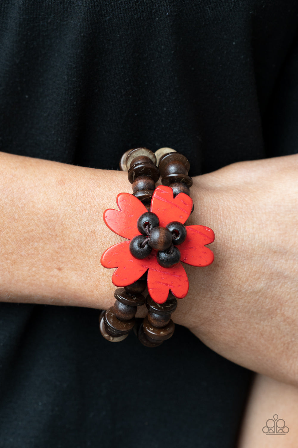 Follow The Wildflowers - Red - Paparazzi Bracelet