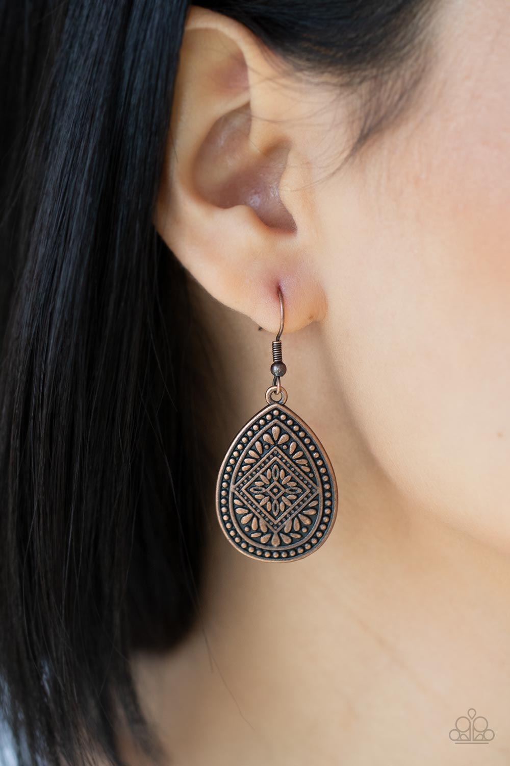 Paparazzi ♥ Mayan Mecca - Copper ♥  Earrings