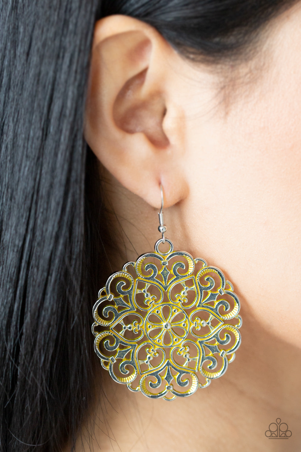 Paparazzi ♥ MANDALA Effect - Yellow ♥  Earrings