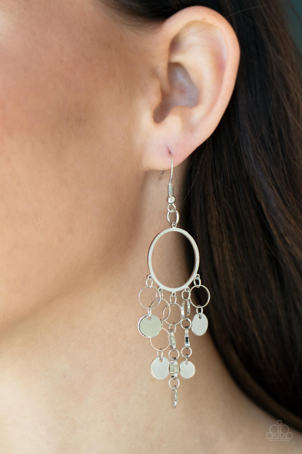 Paparazzi ♥ Cyber Chime - Silver ♥  Earrings