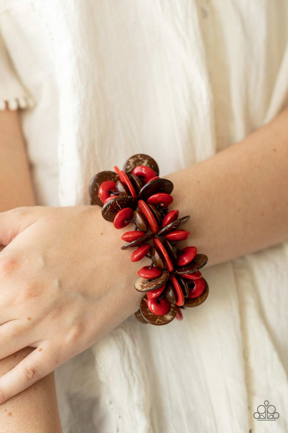 Paparazzi Caribbean Canopy Red Bracelet LisaAbercrombie