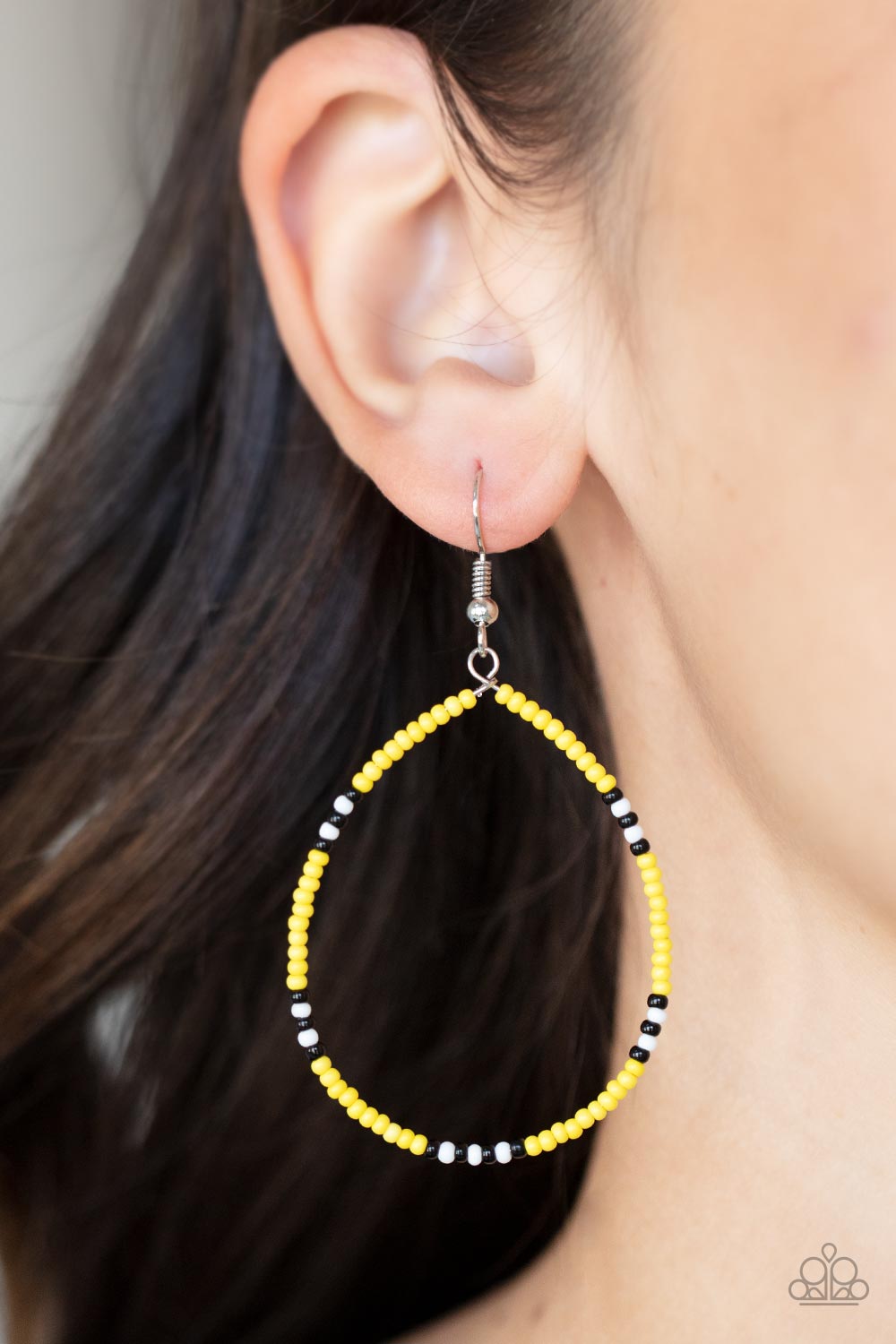 Paparazzi ♥ Keep Up The Good BEADWORK - Yellow ♥  Earrings