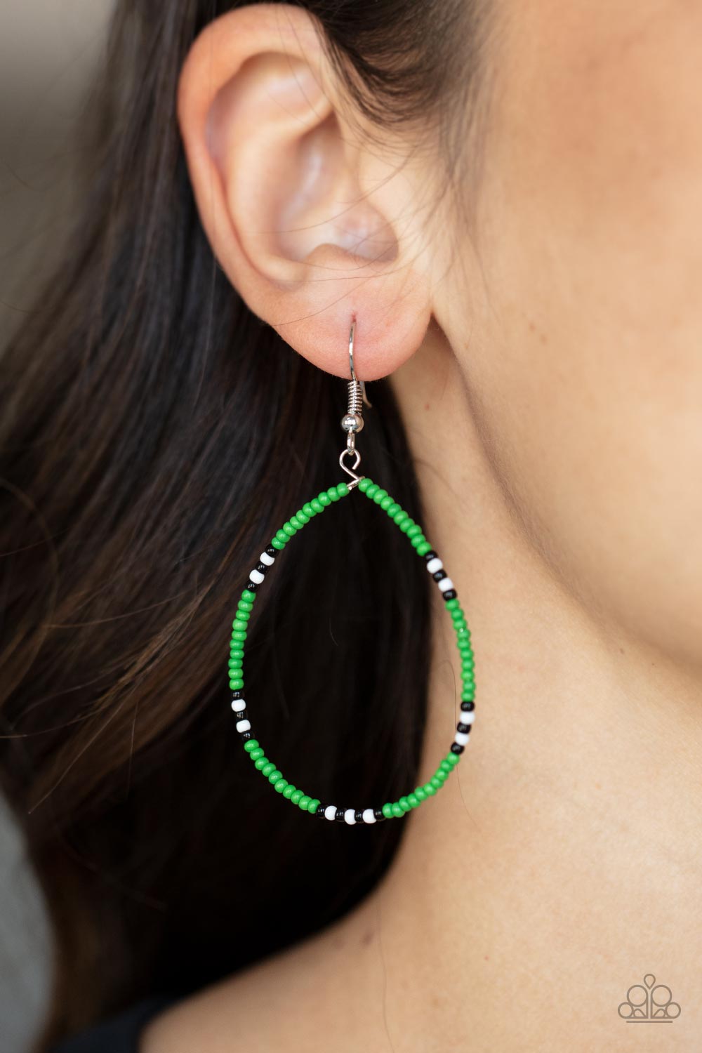 Paparazzi ♥ Keep Up The Good BEADWORK - Green ♥  Earrings