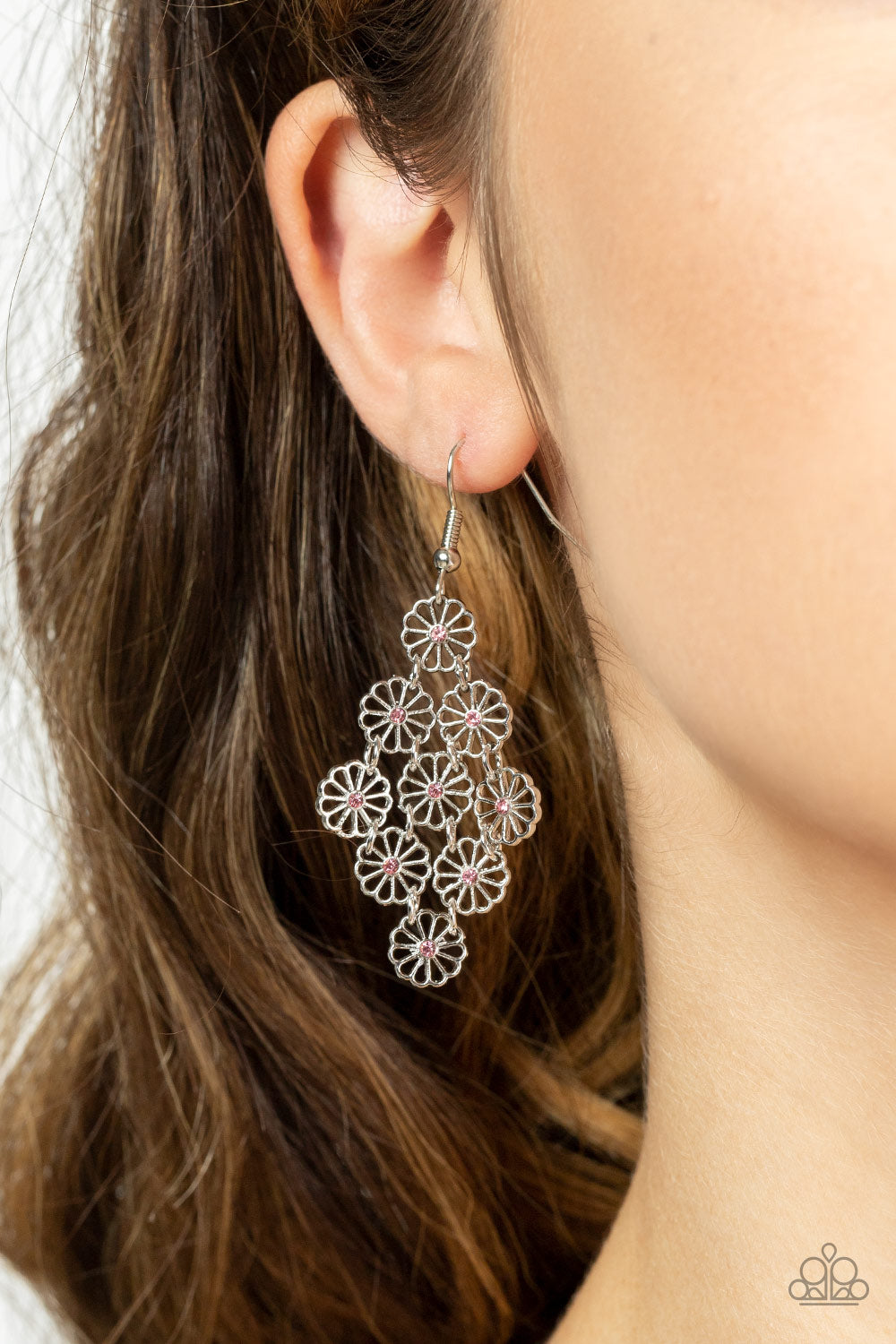 Paparazzi ♥ Bustling Blooms - Pink ♥  Earrings