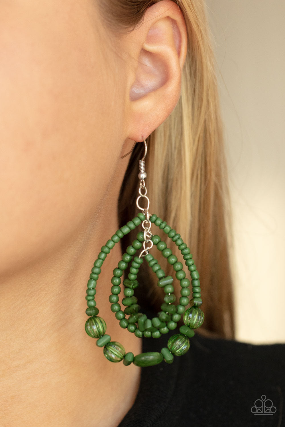 Paparazzi ♥ Prana Party - Green ♥ Earrings – LisaAbercrombie