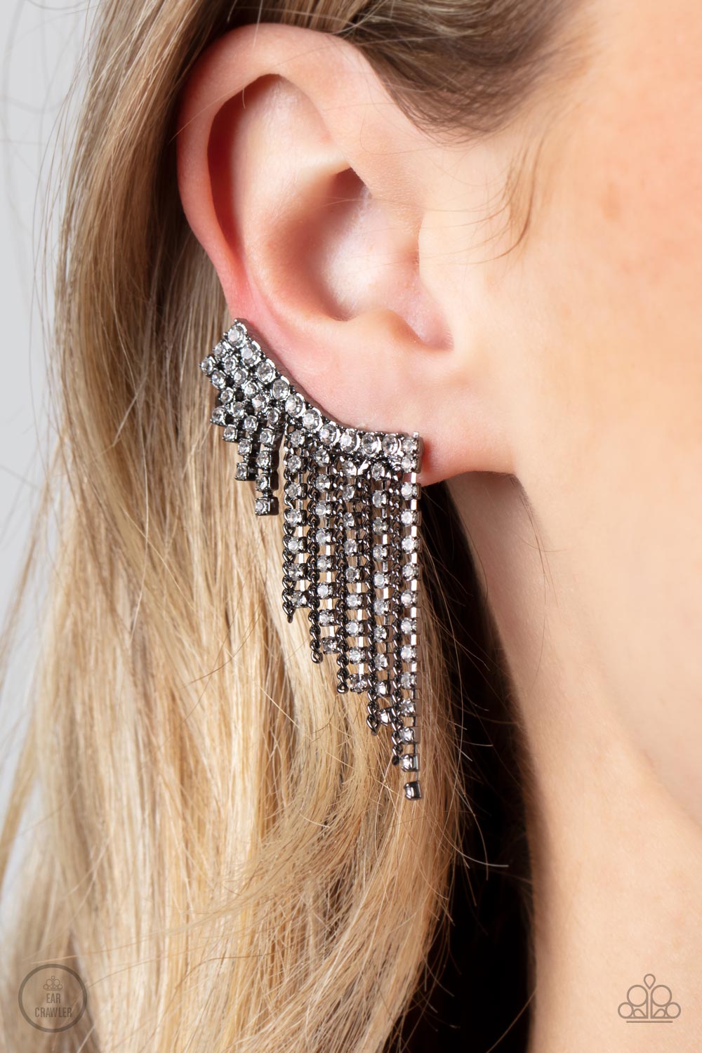 Paparazzi ♥ Thunderstruck Sparkle - Black ♥  Post Earrings