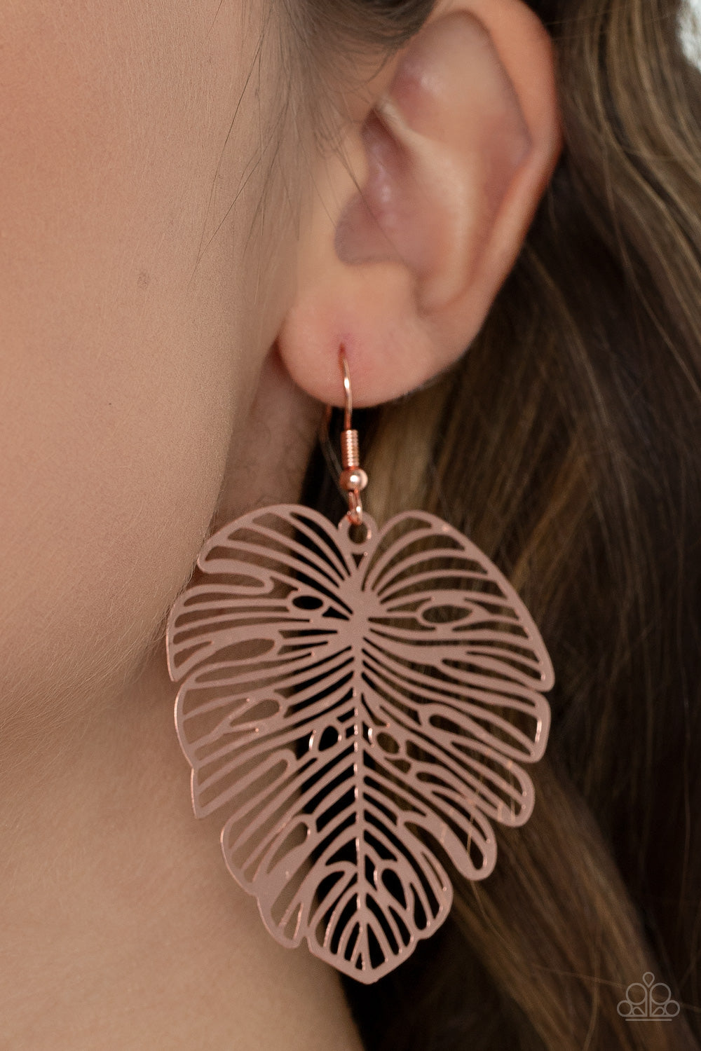 Paparazzi ♥ Palm Palmistry - Copper ♥  Earrings