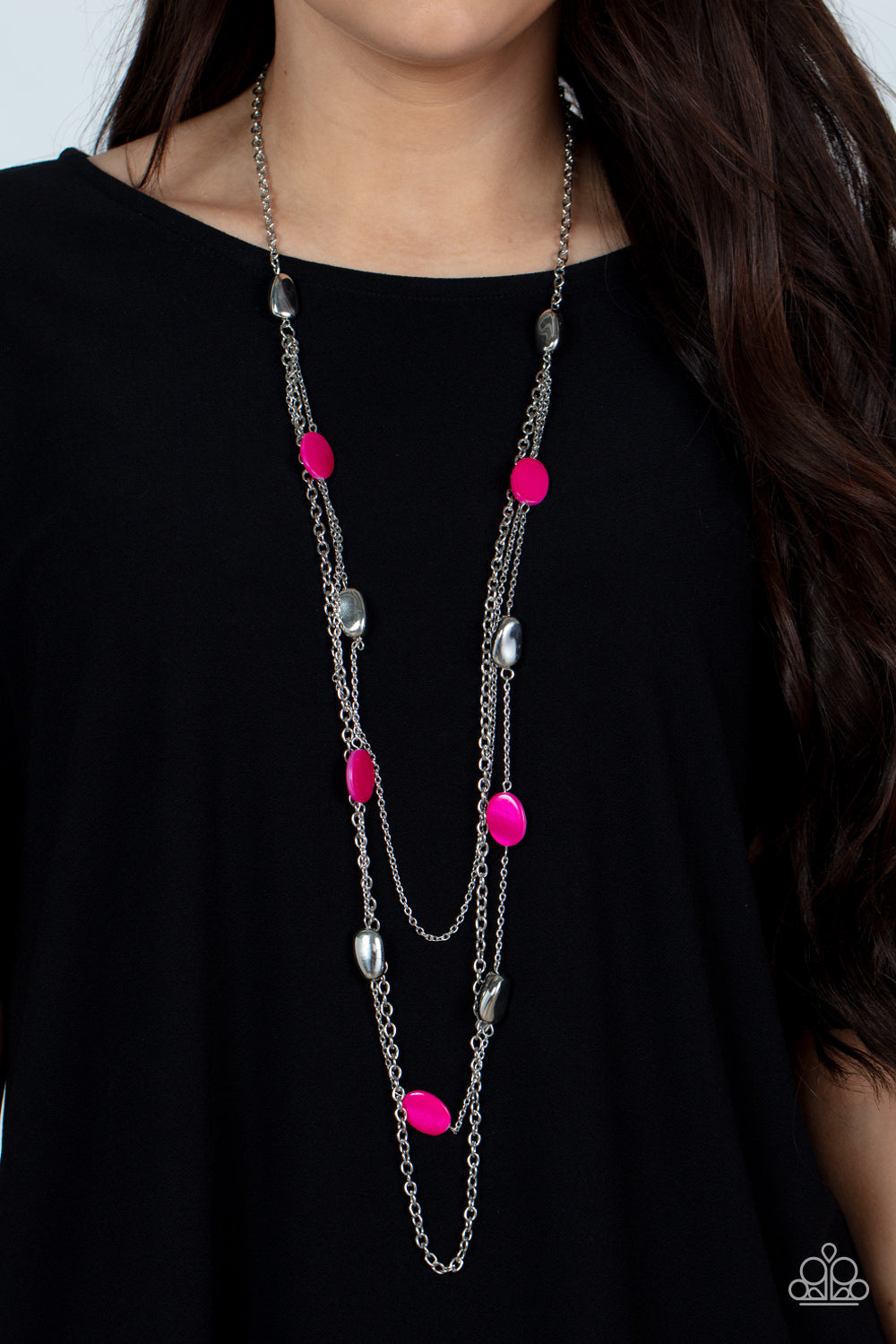 Paparazzi ♥ Barefoot and Beachbound - Pink ♥ Necklace