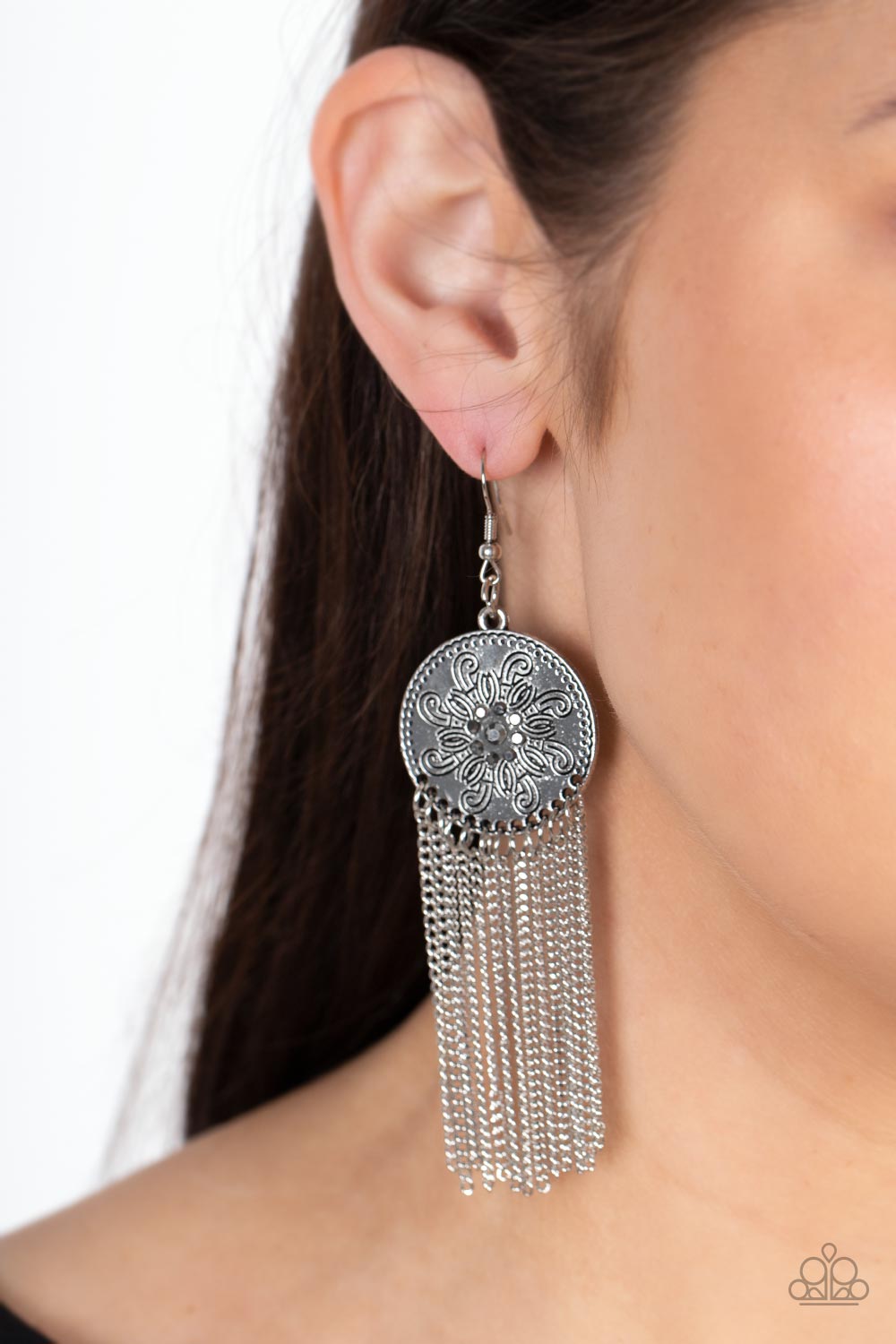 Paparazzi ♥ Fringe Control - Silver ♥  Earrings