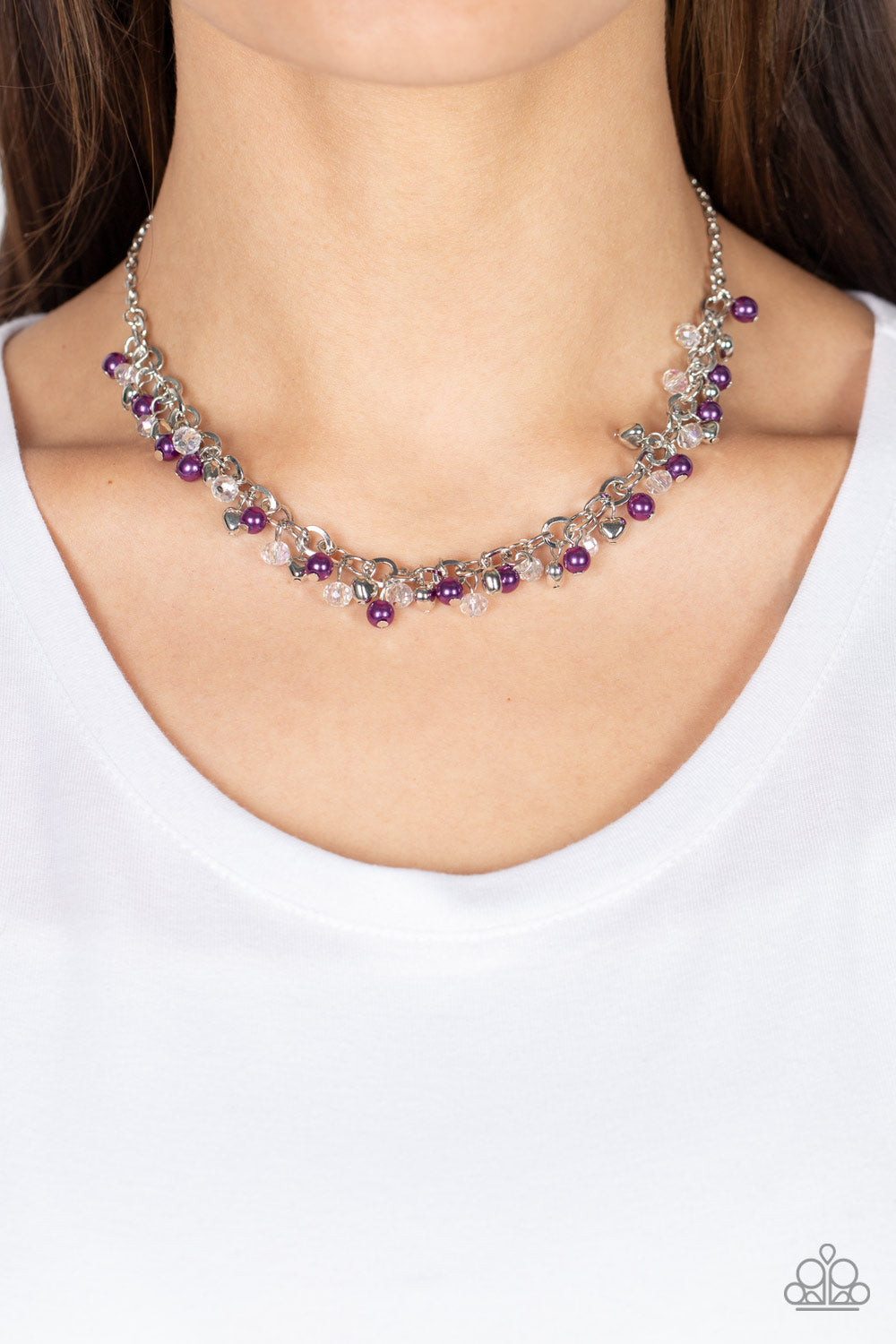 Paparazzi ♥ Soft-Hearted Shimmer - Purple ♥ Necklace 