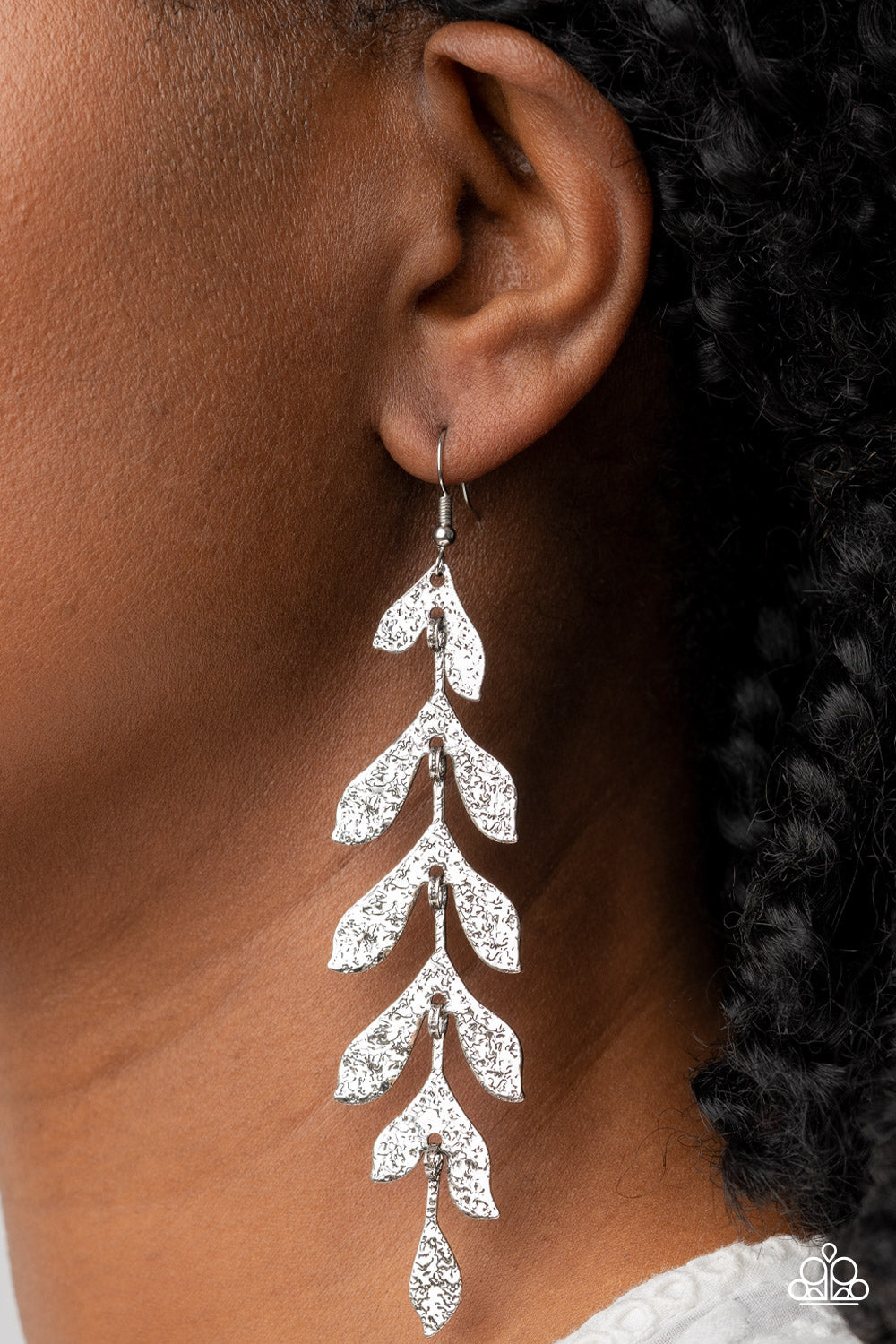 Paparazzi ♥ Lead From the FROND - Silver ♥  Earrings