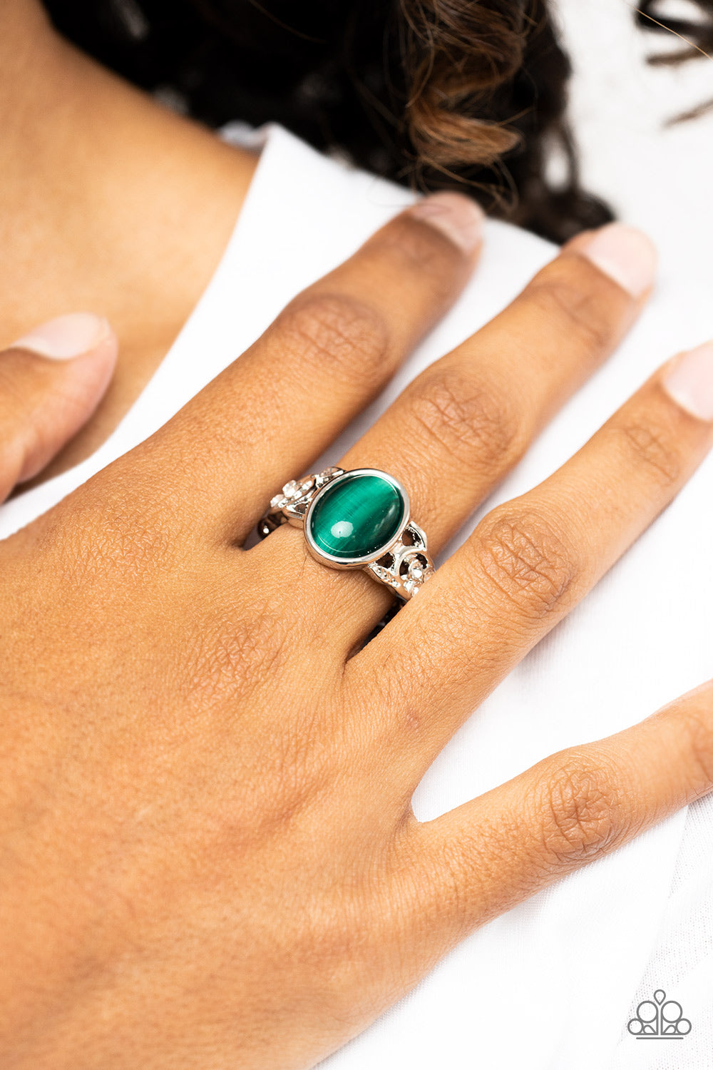 Green moonstone online ring paparazzi