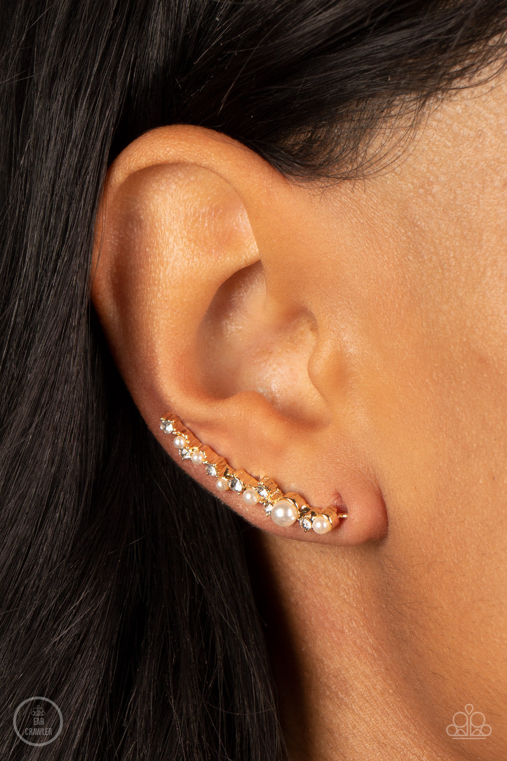 Paparazzi ♥ Couture Crawl - Gold ♥  Post Earrings