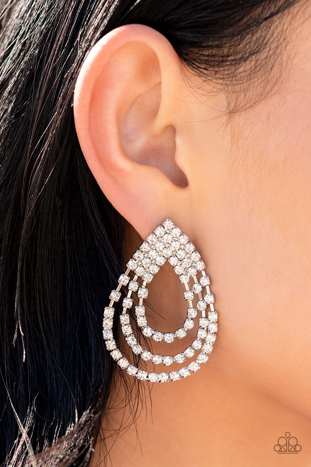 Paparazzi ♥ Take a POWER Stance - White ♥  Post Earrings