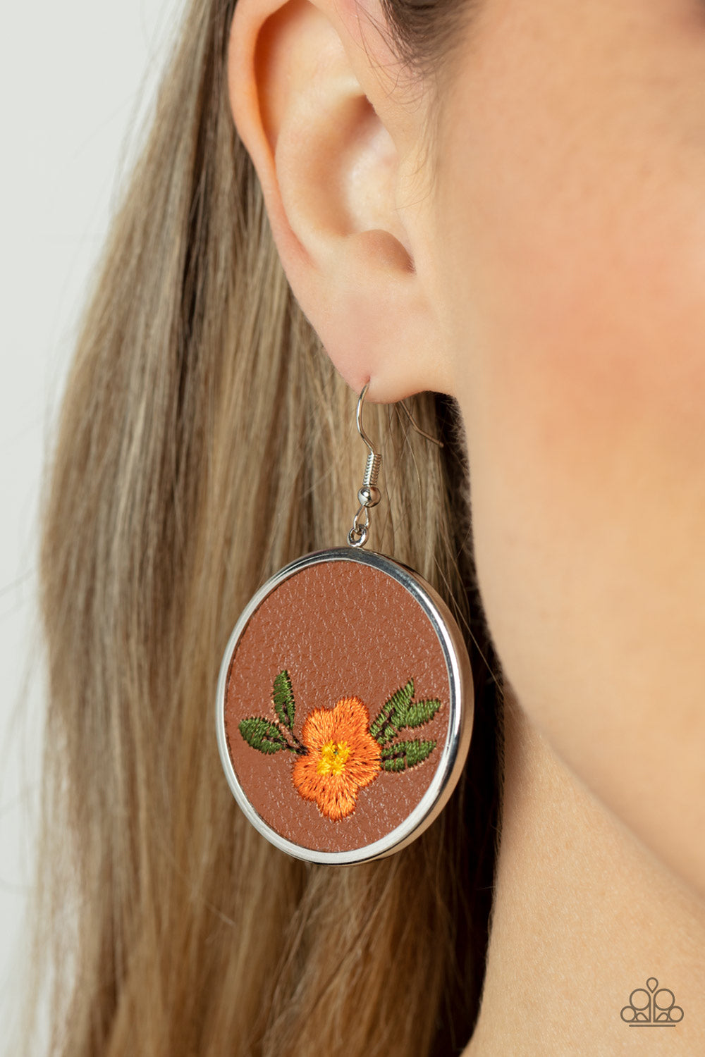 Paparazzi ♥ Prairie Patchwork - Orange ♥  Earrings