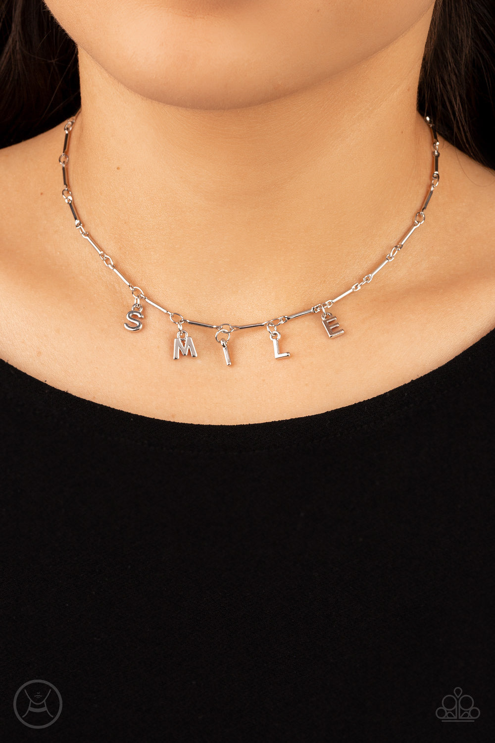 Silver name online choker