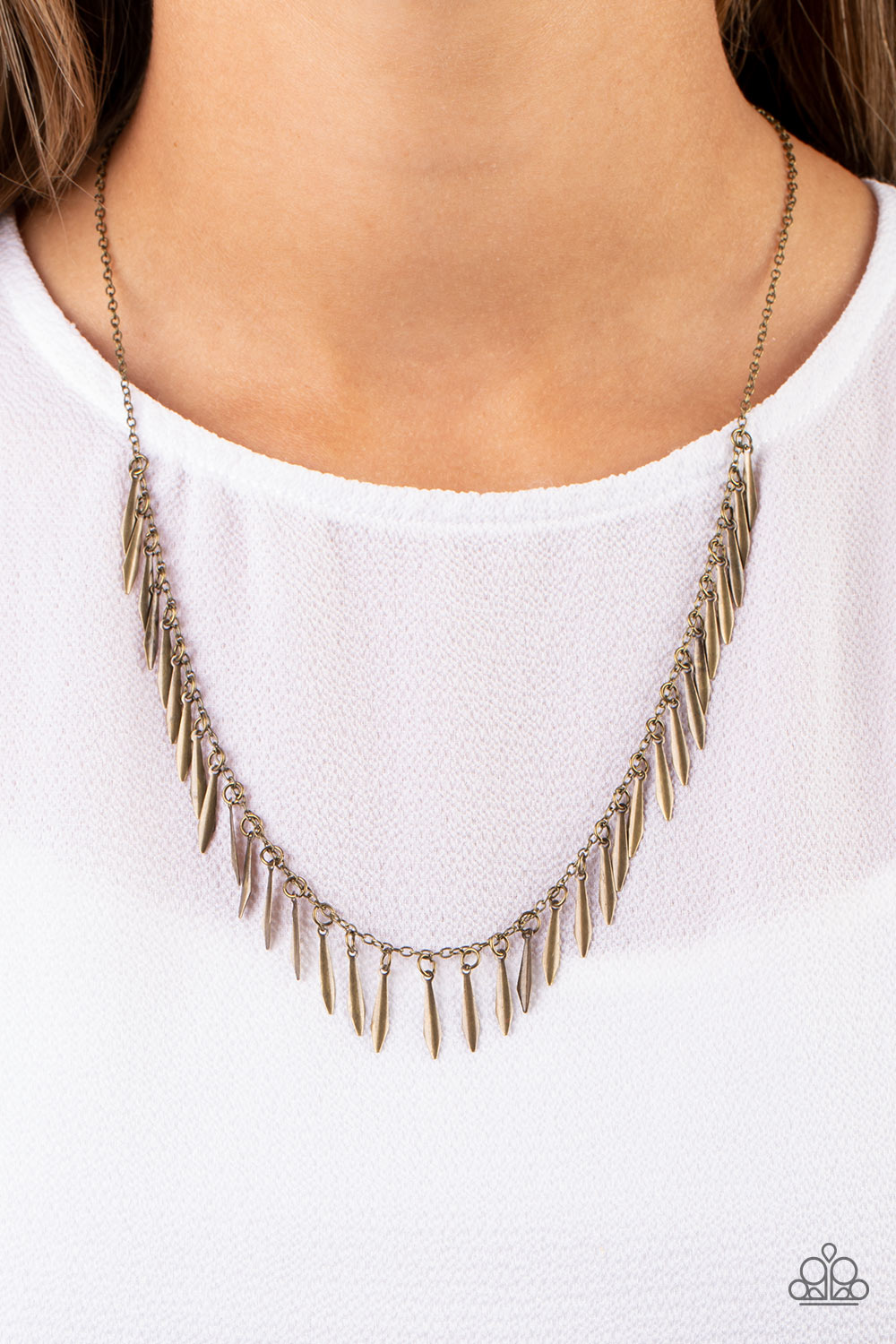 Paparazzi Striking Sheen Brass Necklace