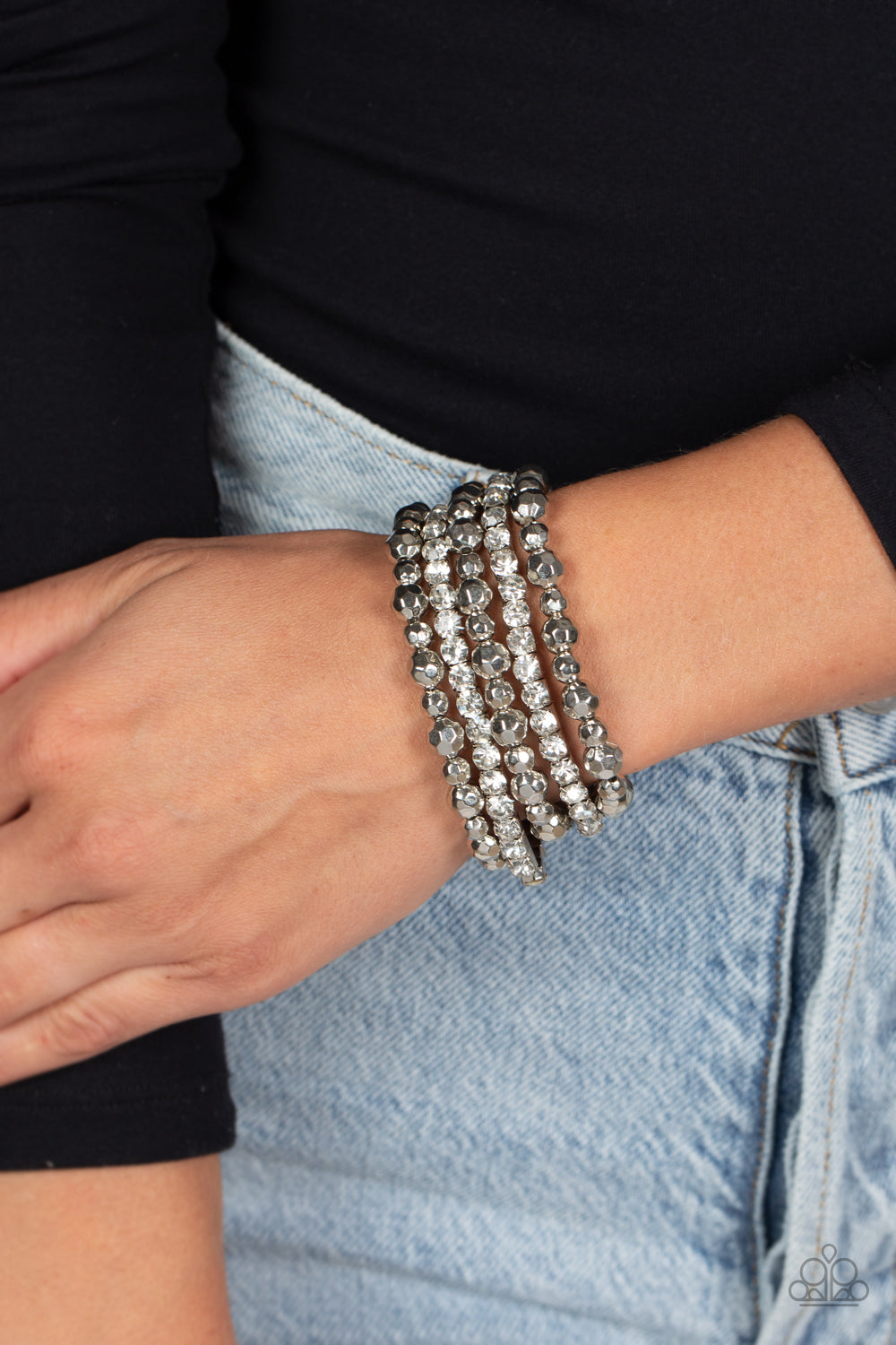 Paparazzi ♥ Top Notch Twinkle - White ♥ Bracelet